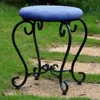 International Caravan Round Iron Vanity Stool With Cushion