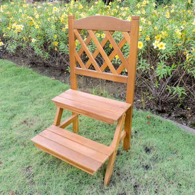 International Caravan Royal Fiji Acacia 2-tier Trelis Plant Stand In Brown