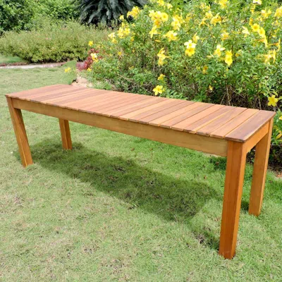 International Caravan Royal Fiji Acacia 52-inch Picnic Bench In Black