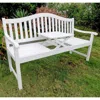 International Caravan Royal Fiji Acacia 59-inch Camel Back 63-inch 3-seater Bench With Pop-up Table