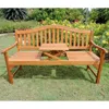 International Caravan Royal Fiji Acacia 59-inch Camel Back 63-inch 3-seater Bench With Pop-up Table