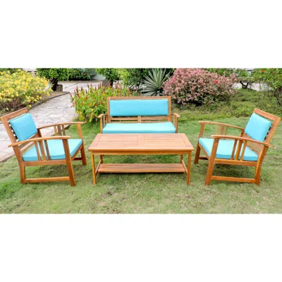 International Caravan Royal Tahiti Brisbane Acacia 4-piece Settee Group With Cushions