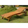 International Caravan Royal Tahiti Outdoor Wood Chaise Lounge With Wheels