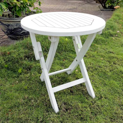 International Caravan Royal Tahiti Round Wood Folding Table
