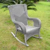 International Caravan San Tropez Resin Wicker/ Aluminum Rocking Chair, Weathered Grey In Gray