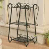 International Caravan Santa Fe Iron Nailhead 3-tier Plant/utility Shelf