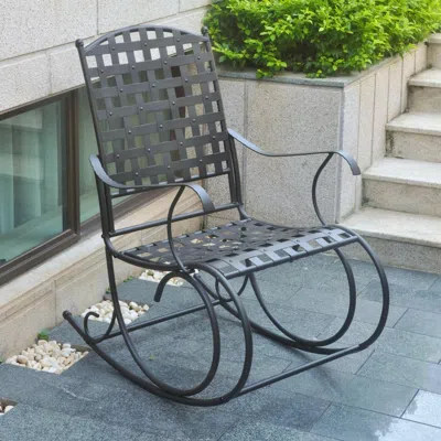 International Caravan Santa Fe Iron Nailhead Rocker
