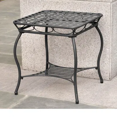 International Caravan Santa Fe Iron Nailhead Side Table In Gray
