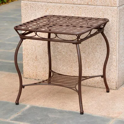 International Caravan Santa Fe Iron Nailhead Side Table In Black