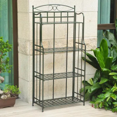 International Caravan Santa Fe Nailhead 4-tier Bakers Rack In Green