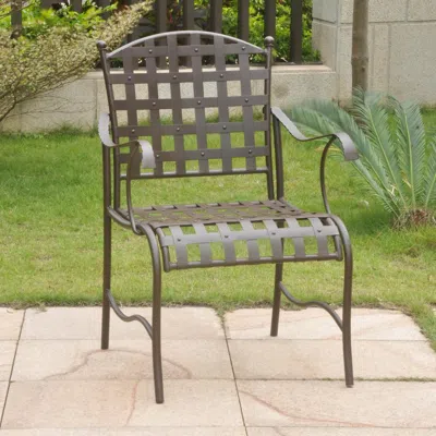 International Caravan Santa Fe Nailhead Iron Set Of Two Chairs In Gray