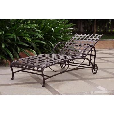 International Caravan Santa Fe Nailhead Single Multi Position Chaise Lounge In Brown