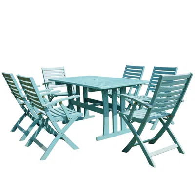International Caravan Sciacca Acacia Wood Seven Piece Dining Group