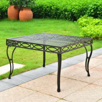 International Caravan Segovia Iron 30-inch Square Coffee Table In Black