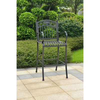 International Caravan Segovia Iron Bar Height Arm Chair In Black