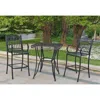 International Caravan Segovia Iron Set Of Three Bar Bistro Group In Black