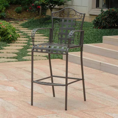 International Caravan Set Of 2 Mandalay Iron Bar Height Chair
