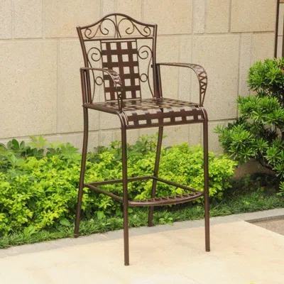 International Caravan Set Of 2 Mandalay Iron Bar Height Chair