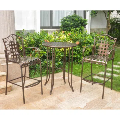 International Caravan Set Of Three Iron Bar Bistro