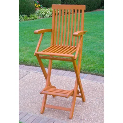International Caravan Set Of Two Royal Tahiti Outdoor Folding Bar Chair
