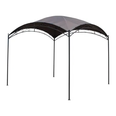International Caravan St. Kitts 10-foot Square Dome Top Gazebo, Grey In Gray