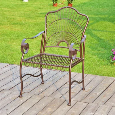 International Caravan Sun Ray Iron Dining Chair (set Of 2)