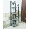 International Caravan Valencia Resin Wicker/ Steel 4-tier 12-inch Wide Plant Shelf, Grey