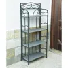 International Caravan Valencia Resin Wicker/ Steel 4-tier 24-inch Wide Plant Shelf, Grey