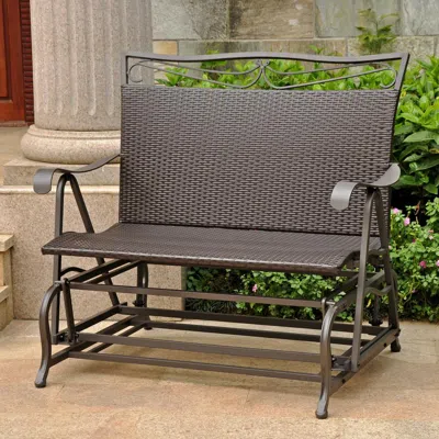 International Caravan Valencia Resin Wicker/steel Double Glider