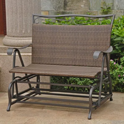 International Caravan Valencia Resin Wicker/steel Double Glider