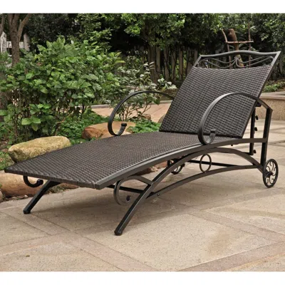International Caravan Valencia Resin Wicker/steel Multi Position Single Chaise Lounge