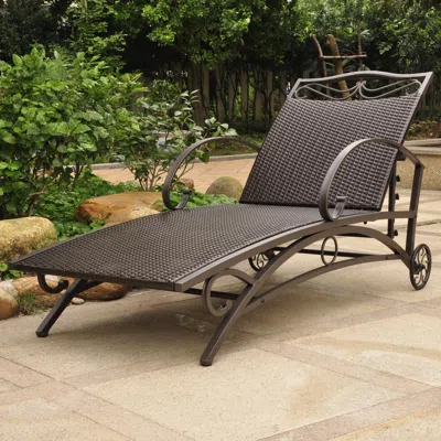 International Caravan Valencia Resin Wicker/steel Multi Position Single Chaise Lounge