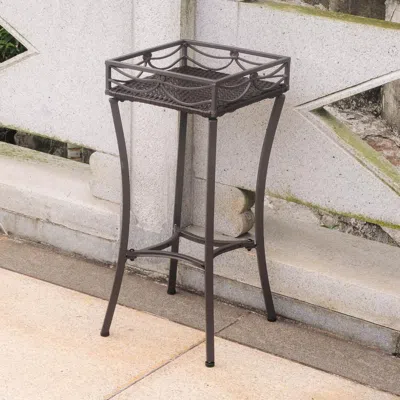 International Caravan Valencia Resin Wicker/steel Square Plant Stand