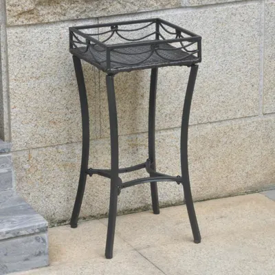 International Caravan Valencia Resin Wicker/steel Square Plant Stand