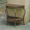 International Caravan Valencia Resin Wicker/steel Two Tier Half Moon Wall Table