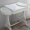 International Caravan Windsor Carved Wood Writing Table With Flip-up Drawers