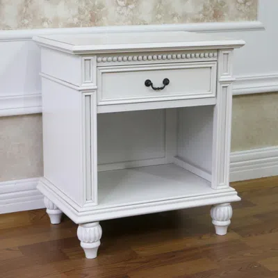 International Caravan Windsor Hand Carved Wood 1-drawer Lamp Table