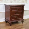 International Caravan Windsor Hand Carved Wood 3-drawer Lamp Table