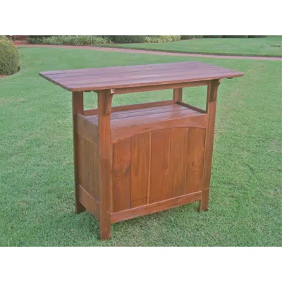 International Caravan Wood Bar Table In Brown