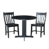 International Concepts 3 - Piece Drop Leaf Solid Wood Dining Set In Black