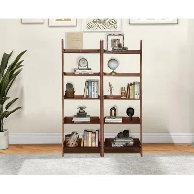 International Concepts 76.25" H X 26" W Solid Wood Ladder Bookcase In Espresso