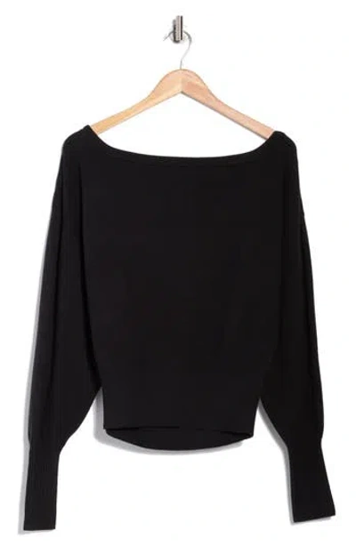 International Designer Off The Shoulder Sweater In Black