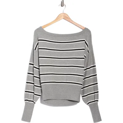 International Designer Off The Shoulder Sweater In Gray
