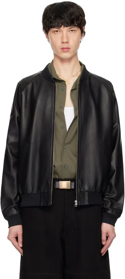 International Gallery Beams Black Track Leather Jacket