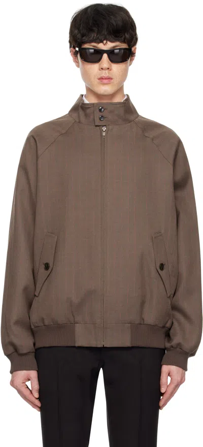 International Gallery Beams Brown Melange Stripe G-9 Bomber Jacket In Brown-st