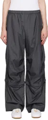 International Gallery Beams Gray Washed Nylon Separate Track Pants In Charcoal.g