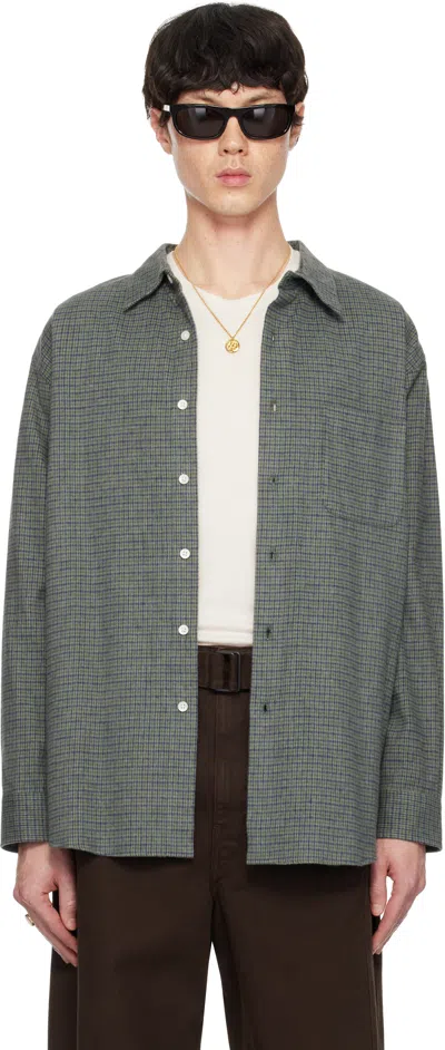 International Gallery Beams Green Gun Club Check Regular Collar Shirt In Green-chk