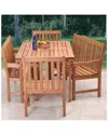 International Home Miami Amazonia Eucalyptus 5pc Patio Dining Set