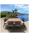 International Home Miami Amazonia Teak & Wicker 9pc Patio Dining Set