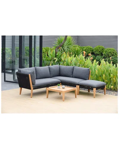 International Home Miami Amazonia Teak Finish Deep Seat Conversation Set
